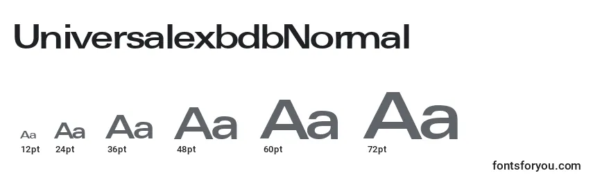 UniversalexbdbNormal Font Sizes