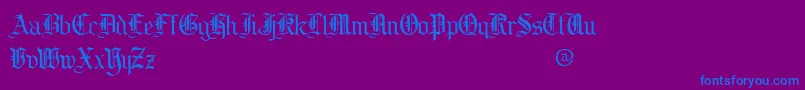 CollinsOeDemo-Schriftart – Blaue Schriften auf violettem Hintergrund