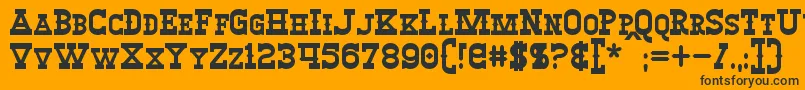 WinslettBold-fontti – mustat fontit oranssilla taustalla