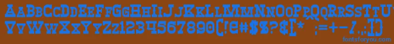 Czcionka WinslettBold – niebieskie czcionki na brązowym tle