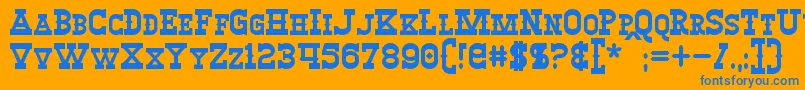 フォントWinslettBold – オレンジの背景に青い文字