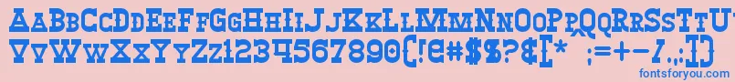 WinslettBold-Schriftart – Blaue Schriften auf rosa Hintergrund