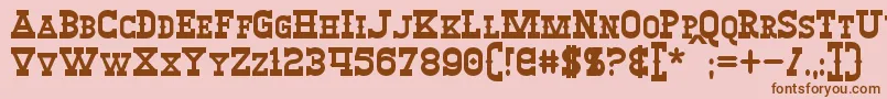WinslettBold-fontti – ruskeat fontit vaaleanpunaisella taustalla