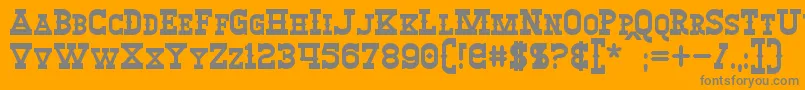WinslettBold-fontti – harmaat kirjasimet oranssilla taustalla