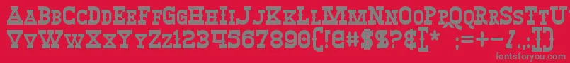 フォントWinslettBold – 赤い背景に灰色の文字