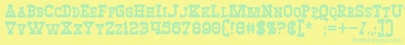 WinslettBold-fontti – vihreät fontit keltaisella taustalla