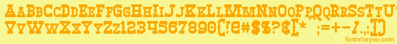 WinslettBold-fontti – oranssit fontit keltaisella taustalla