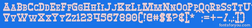 フォントWinslettBold – ピンクの文字、青い背景