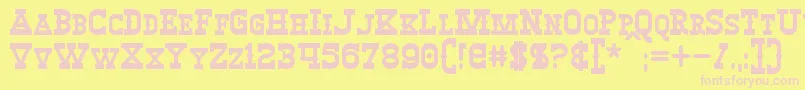 フォントWinslettBold – ピンクのフォント、黄色の背景