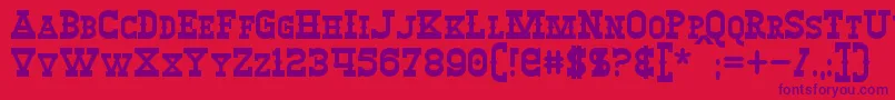 WinslettBold-fontti – violetit fontit punaisella taustalla