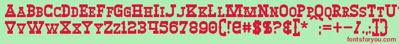 WinslettBold-fontti – punaiset fontit vihreällä taustalla