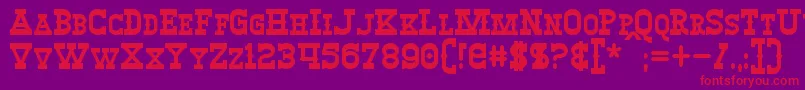 WinslettBold-Schriftart – Rote Schriften auf violettem Hintergrund