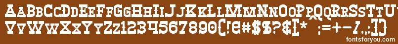 WinslettBold-fontti – valkoiset fontit ruskealla taustalla