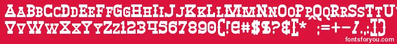 フォントWinslettBold – 赤い背景に白い文字