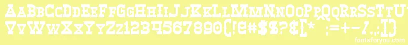 フォントWinslettBold – 黄色い背景に白い文字