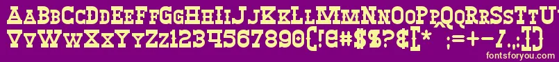 WinslettBold-fontti – keltaiset fontit violetilla taustalla