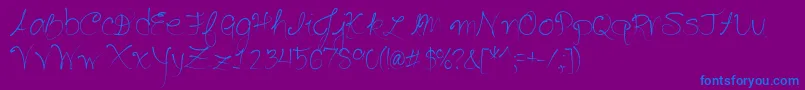 SeriouslyDelirious-Schriftart – Blaue Schriften auf violettem Hintergrund