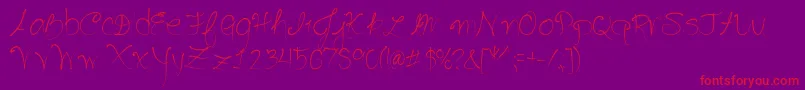 SeriouslyDelirious-Schriftart – Rote Schriften auf violettem Hintergrund