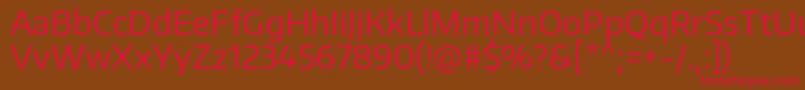 フォントEncodesansRegular – 赤い文字が茶色の背景にあります。