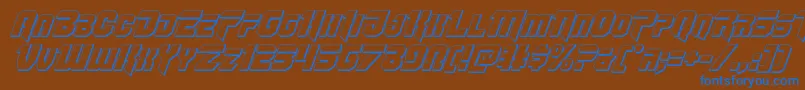Weitere Informationen zur Omegaforce3Dital11-Schriftart Omegaforce3Dital11-Schriftart – Blaue Schriften auf braunem Hintergrund