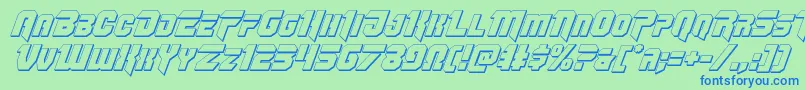 Omegaforce3Dital11 Font – Blue Fonts on Green Background