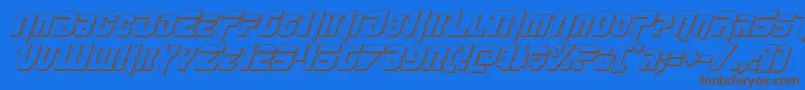 Omegaforce3Dital11 Font – Brown Fonts on Blue Background