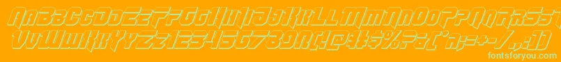 Omegaforce3Dital11 Font – Green Fonts on Orange Background