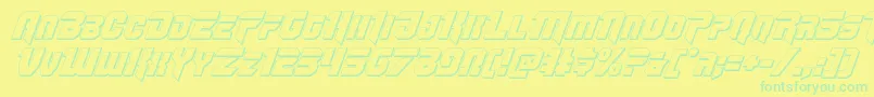 Omegaforce3Dital11 Font – Green Fonts on Yellow Background