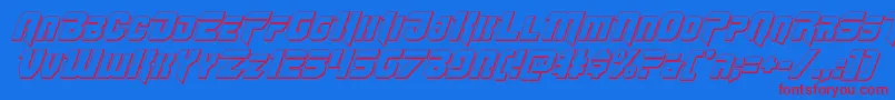 フォントOmegaforce3Dital11 – 赤い文字の青い背景