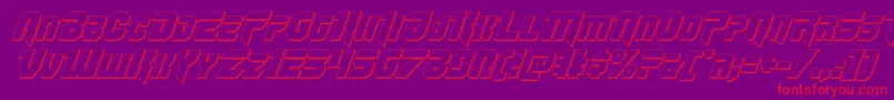 Omegaforce3Dital11 Font – Red Fonts on Purple Background