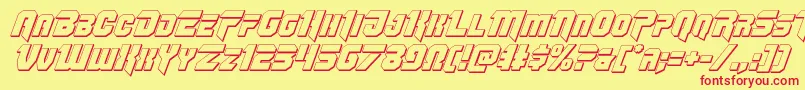 Omegaforce3Dital11 Font – Red Fonts on Yellow Background