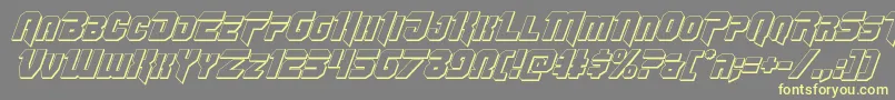 Omegaforce3Dital11 Font – Yellow Fonts on Gray Background