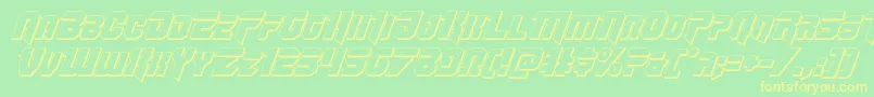 Omegaforce3Dital11 Font – Yellow Fonts on Green Background