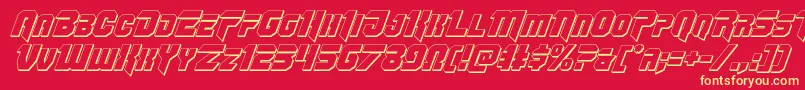 Шрифт Omegaforce3Dital11 – жёлтые шрифты на красном фоне