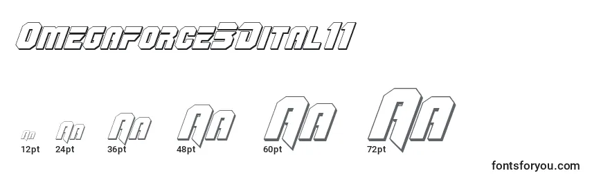 Omegaforce3Dital11 Font Sizes