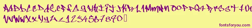 Chillstyle Font – Purple Fonts on Yellow Background