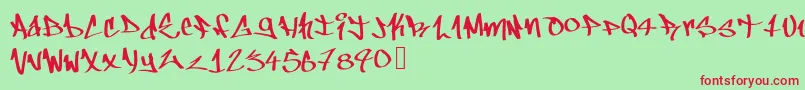 Lisätietoja Chillstyle-fontista Chillstyle-fontti – punaiset fontit vihreällä taustalla