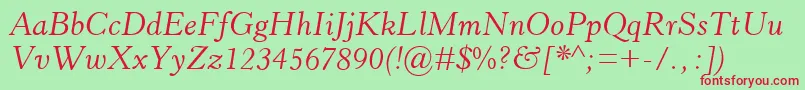 HorleyOsMtItalic Font – Red Fonts on Green Background