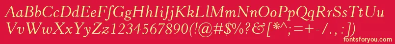 HorleyOsMtItalic Font – Yellow Fonts on Red Background