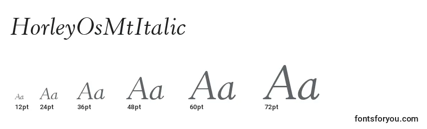Größen der Schriftart HorleyOsMtItalic