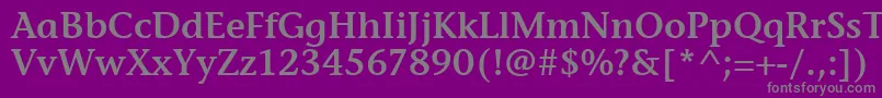 フォントStoneInfSemItcTtSemi – 紫の背景に灰色の文字