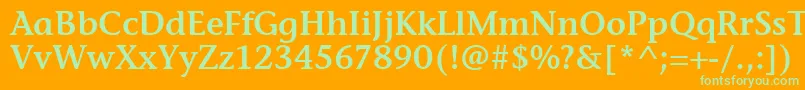 フォントStoneInfSemItcTtSemi – オレンジの背景に緑のフォント