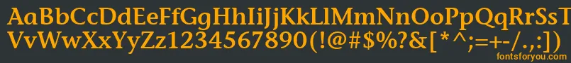 フォントStoneInfSemItcTtSemi – 黒い背景にオレンジの文字