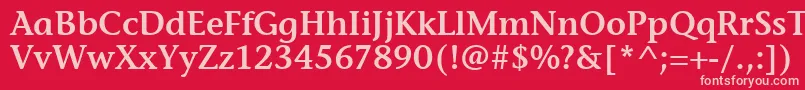 フォントStoneInfSemItcTtSemi – 赤い背景にピンクのフォント