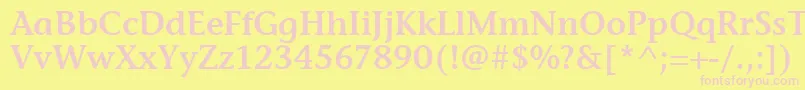 StoneInfSemItcTtSemi Font – Pink Fonts on Yellow Background