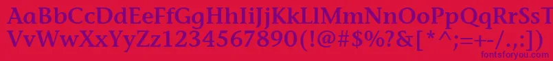 StoneInfSemItcTtSemi Font – Purple Fonts on Red Background