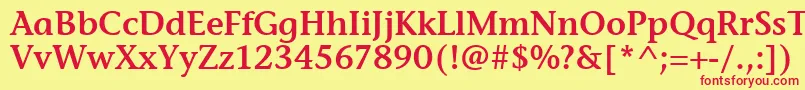 Шрифт StoneInfSemItcTtSemi – красные шрифты на жёлтом фоне