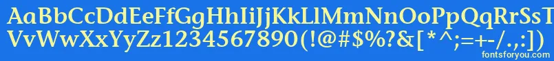 StoneInfSemItcTtSemi-Schriftart – Gelbe Schriften auf blauem Hintergrund
