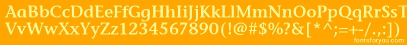 Шрифт StoneInfSemItcTtSemi – жёлтые шрифты на оранжевом фоне