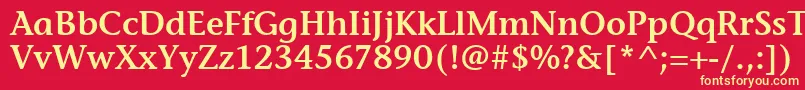 フォントStoneInfSemItcTtSemi – 黄色の文字、赤い背景